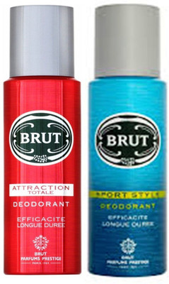 

Brut Sport Style+Attraction Totale Efficacite Longue Duree Deodorant Deodorant Spray - For Men(200 ml, Pack of 2)
