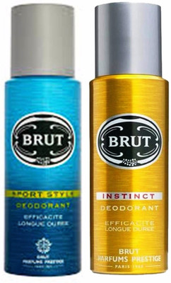 

Brut Instinct+Sport Style Efficacite Longue Duree Deodorant Deodorant Spray - For Men(200 ml, Pack of 2)