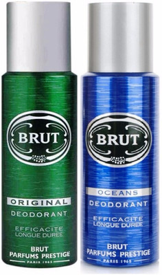 

Brut Original+Oceans Efficacite Longue Duree Deodorant Deodorant Spray - For Men(200 ml, Pack of 2)