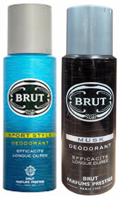 

Brut Musk+Sport Style Efficacite Longue Duree Deodorant Deodorant Spray - For Men(200 ml, Pack of 2)