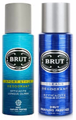 

Brut Oceans+Sport Style Efficacite Longue Duree Deodorant Deodorant Spray - For Men(200 ml, Pack of 2)