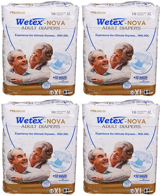 

Wetex NOVA FOR WAIST SIZE 39"-64" INCHES Adult Diapers - XL(40 Pieces)