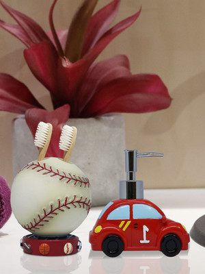 

Shresmo Shresmo Fusion Polyresin Soap or Lotion Dispenser with Toothbrush Holder, 2 Piece Bathroom Accessories, Gift Set Polyresin Bathroom Set(Pack of 2)