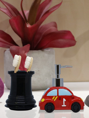 

Shresmo Shresmo Fusion Polyresin Soap or Lotion Dispenser with Toothbrush Holder, 2 Piece Bathroom Accessories, Gift Set Polyresin Bathroom Set(Pack of 2)
