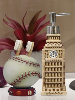 

Shresmo Shresmo Fusion Polyresin Soap or Lotion Dispenser with Toothbrush Holder, 2 Piece Bathroom Accessories, Gift Set Polyresin Bathroom Set(Pack of 2)
