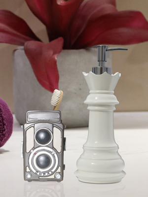 

Shresmo Shresmo Fusion Polyresin Soap or Lotion Dispenser with Toothbrush Holder, 2 Piece Bathroom Accessories, Gift Set Polyresin Bathroom Set(Pack of 2)