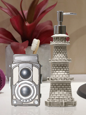 

Shresmo Shresmo Fusion Polyresin Soap or Lotion Dispenser with Toothbrush Holder, 2 Piece Bathroom Accessories, Gift Set Polyresin Bathroom Set(Pack of 2)