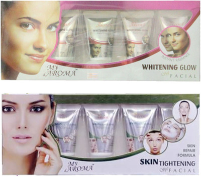 

My Aroma Whitening Glow Skin Tightening Tube Facial Kit 480 g(Set of 2)