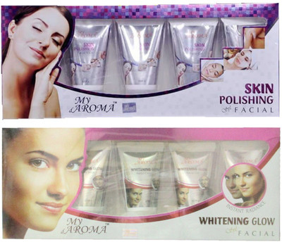 

My Aroma Skin Polishing Whitening Glow Tube Facial Kit 480 g(Set of 2)