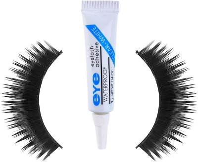 Kelley Thick Hair Waterproof Eye Lashes Mink Collection With Eyelash Clear White Glue(Pack of 2)