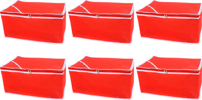 

Snazzy Designer Non woven Saree cover Set of 6 Pcs /Wardrobe Organiser/Regular Clothes Bag WPK08c (Red) WPK08c(Red)