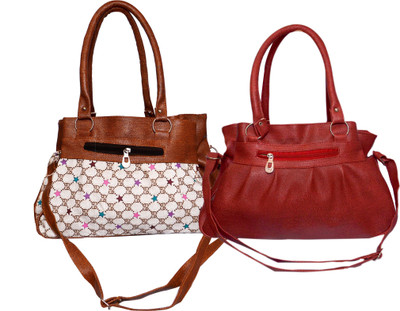 

RB FASHION Hand-held Bag(Brown, Red)