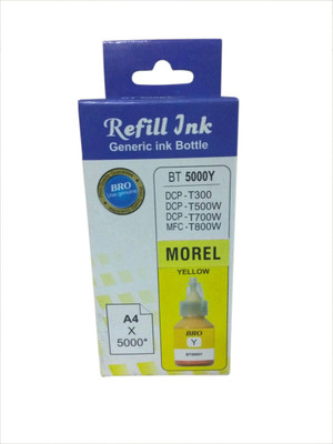 MOREL BT 5000Y INK COMPATIBLE FOR USE IN BROTHER DCP T300 , T500W , T700W , T800W INKJET PRINTER COLOR YELLOW. Single Color Ink Cartridge(Yellow) Flipkart