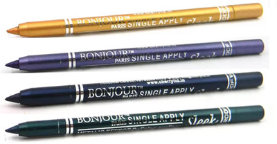 

Bonjour Paris Super Smoth Single Apply Metallic Kajal(Gold-Purple-Royal Blue-Green, 4.8 g)