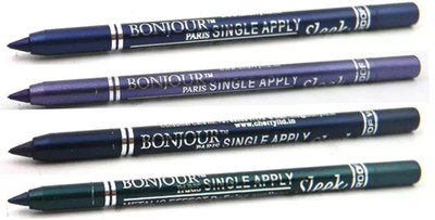 

Bonjour Paris Super Smoth Single Apply Metallic Kajal(Turquoise-Purple-Royal Blue-Green, 4.8 g)