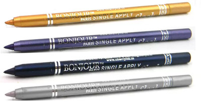 

Bonjour Paris Super Smoth Single Apply Metallic Kajal(Gold-Purple-Royal Blue-Silver, 4.8 g)