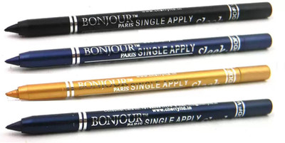 

Bonjour Paris Super Smoth Single Apply Metallic Kajal(Black-Turquoise-Gold-Royal Blue, 4.8 g)
