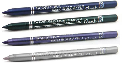 

Bonjour Paris Super Smoth Single Apply Metallic Kajal(Turquoise-Green-Purple-Silver, 4.8 g)