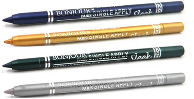 

Bonjour Paris Super Smoth Single Apply Metallic Kajal(Turquoise-Gold-Green-Silver, 4.8 g)