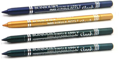 Bonjour Paris Super Smoth Single Apply Metallic Kajal(Turquoise-Gold-Green-Green, 4.8 g)