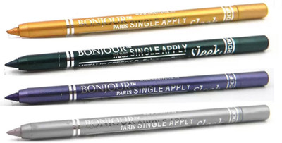 

Bonjour Paris Super Smoth Single Apply Metallic Kajal(Gold-Green-Purple-Silver, 4.8 g)