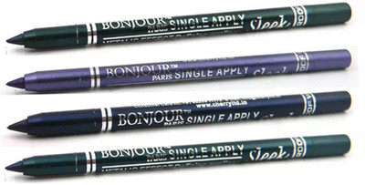 

Bonjour Paris Super Smoth Single Apply Metallic Kajal(Green-Purple-Royal Blue-Green, 4.8 g)