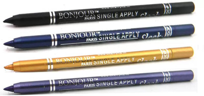 

Bonjour Paris Super Smoth Single Apply Metallic Kajal(Black-Turquoise-Gold-Purple, 4.8 g)