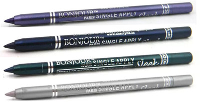 

Bonjour Paris Super Smoth Single Apply Metallic Kajal(Purple-Royal Blue-Green-Silver, 4.8 g)