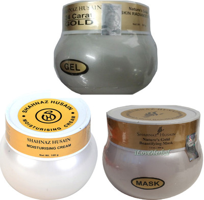 Shahnaz Husain Gold Plus Moisturising Cream + Beautifying Mask + Skin Radiance Gel(580 g)