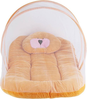 

Brandonn Nylon Infants SHEARING BABY BEDDING WITH PROTECTIVE MOSQUITO NET AND CARTOON PILLOW Mosquito Net(Beige)