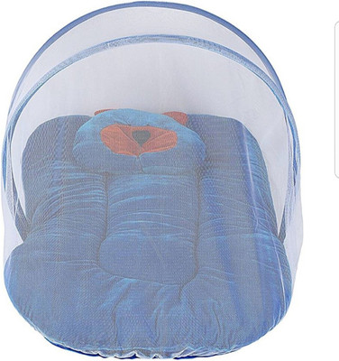

Brandonn Nylon Infants SHEARING BABY BEDDING WITH PROTECTIVE MOSQUITO NET AND CARTOON PILLOW Mosquito Net(ROYAL BLUE)