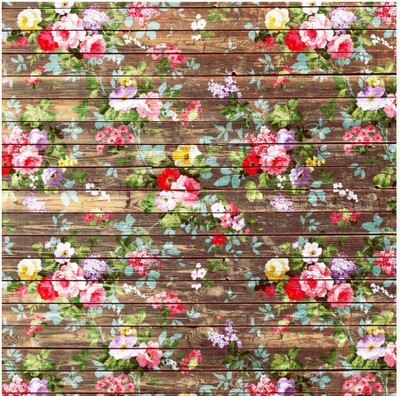 

Fantaboy Vintage Elegant Pink Roses Brown Wood Photo Printed Mousepad(Multicolor)