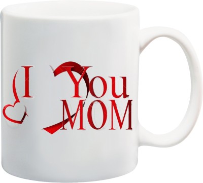 ME&YOU Gift for Mother On Birthday Mother's Day Anniversary; I Love Mom (IZ17JPMU-403) Printed Ceramic Coffee Mug(325 ml)