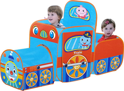 

Emob Train Shaped Big Size Indoor Outdoor Portable Tent With 50 Colourful for Kids(Multicolor)