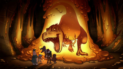 

TV Show Gravity Falls Dinosaur HD Wall Poster Paper Print(12 inch X 18 inch, Rolled)