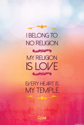 

Akhuratha Wall Poster -my-religion-is-love Paper Print(18 inch X 12 inch, Rolled)