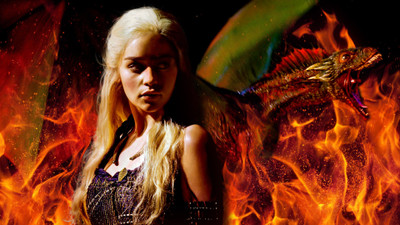

Aabhaas TV Show Game Of Thrones Daenerys Targaryen Dragon Fire Flame Emilia Clarke HD Wall Poster Paper Print(12 inch X 18 inch, Rolled)