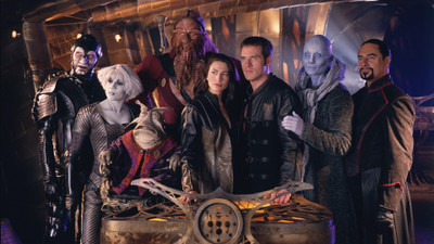 

Akhuratha Designs TV Show Farscape Wayne Pygram Scorpius Gigi Edgley Chiana Claudia Black Aeryn Sun Ben Browder John Crichton Lani Tupu Virginia Hey HD Wall Poster Paper Print(12 inch X 18 inch, Rolled)