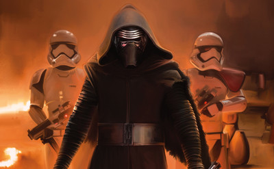 

Akhuratha Wall Poster Kylo-Ren-stormtrooper-Star-Wars-Episode-VII---The-Force-Awakens-artwork Paper Print(12 inch X 18 inch, Rolled)