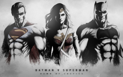 

Akhuratha Wall Poster Batman-v-Superman-Dawn-of-Justice-Batman-Superman-Wonder-Woman Paper Print(12 inch X 18 inch, Rolled)