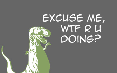 

Akhuratha -dinosaurs-meme-quotes-tyrannosaurus-rex-wtf Wall Poster Paper Print(12 inch X 18 inch, Rolled)
