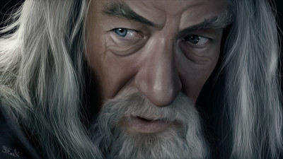 

Akhuratha Wall Poster Gandalf-The-Lord-of-the-Rings-artwork-face Paper Print(12 inch X 18 inch, Rolled)