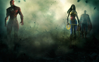 

Aabhaas Wall Poster Wonder-Woman-Superman-The-Flash Paper Print(12 inch X 18 inch, Rolled)