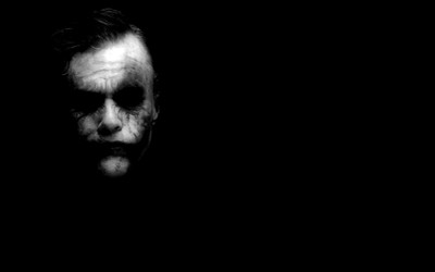 

Akhuratha Wall Poster Joker-Batman-The-Dark-Knight-Heath-Ledger-dark-black-white-movies Paper Print(12 inch X 18 inch, Rolled)