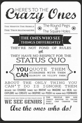

Akhuratha Wall Poster -steve-jobs-crazy-ones-think-different-bk- Paper Print(18 inch X 12 inch, Rolled)