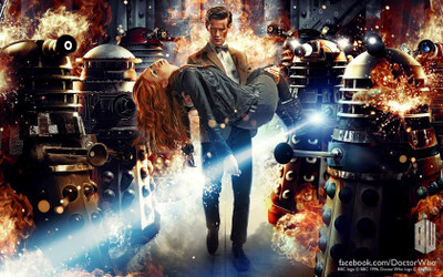 

Akhuratha Designs TV Show Doctor Who Dalek Robot Explosion Fire Situation HD Wall Poster Paper Print(12 inch X 18 inch, Rolled)