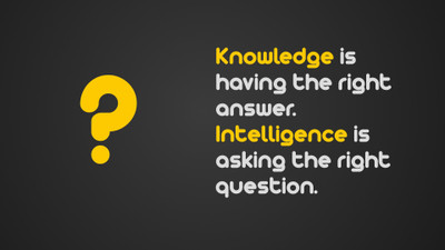 

Akhuratha -intelligence-knowledge-question-quotes Wall Poster Paper Print(12 inch X 18 inch, Rolled)