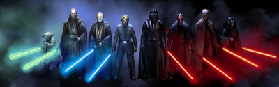 

Aabhaas Wall Poster multiple-display-dual-monitors-Star-Wars-Jedi-Sith-lightsaber-Emperor-Palpatine-Darth-Sidious-Count-Dooku-Darth-Maul-Anakin-Skywalker-Darth-Vader-Luke-Skywalker-Obi-Wan-Kenobi-Qui-Gon-Jinn-Yoda Paper Print(12 inch X 18 inch, Rolled)