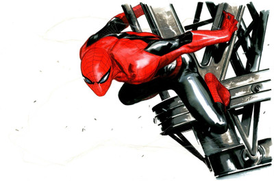 Akhuratha Wall Poster /spiderman-comics-spider-man-superhero-red-and-dark-wallpaper Paper Print(12 inch X 18 inch, Rolled)