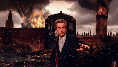 

Akhuratha Wall Poster-Doctor-Who-The-Doctor-TARDIS-London-Peter-Capaldi-destruction Paper Print(12 inch X 18 inch, Rolled)